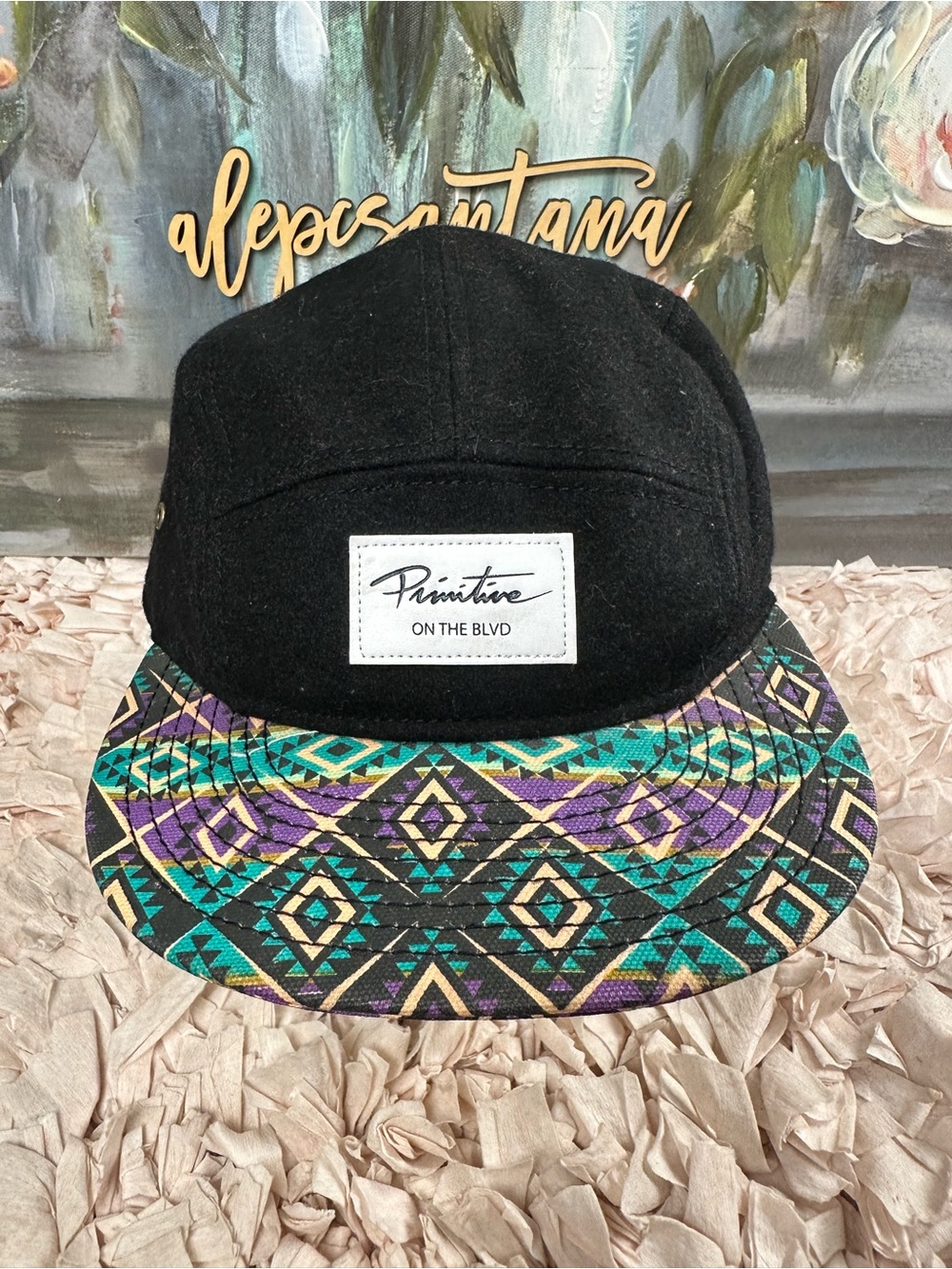 Primitive x New Era 2013 Strapback Hat | Rare On The Blvd Aztec Brim Streetwear
